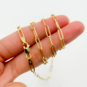 070HVR0124000. 14K Yellow Gold Flat Paperclip Chain